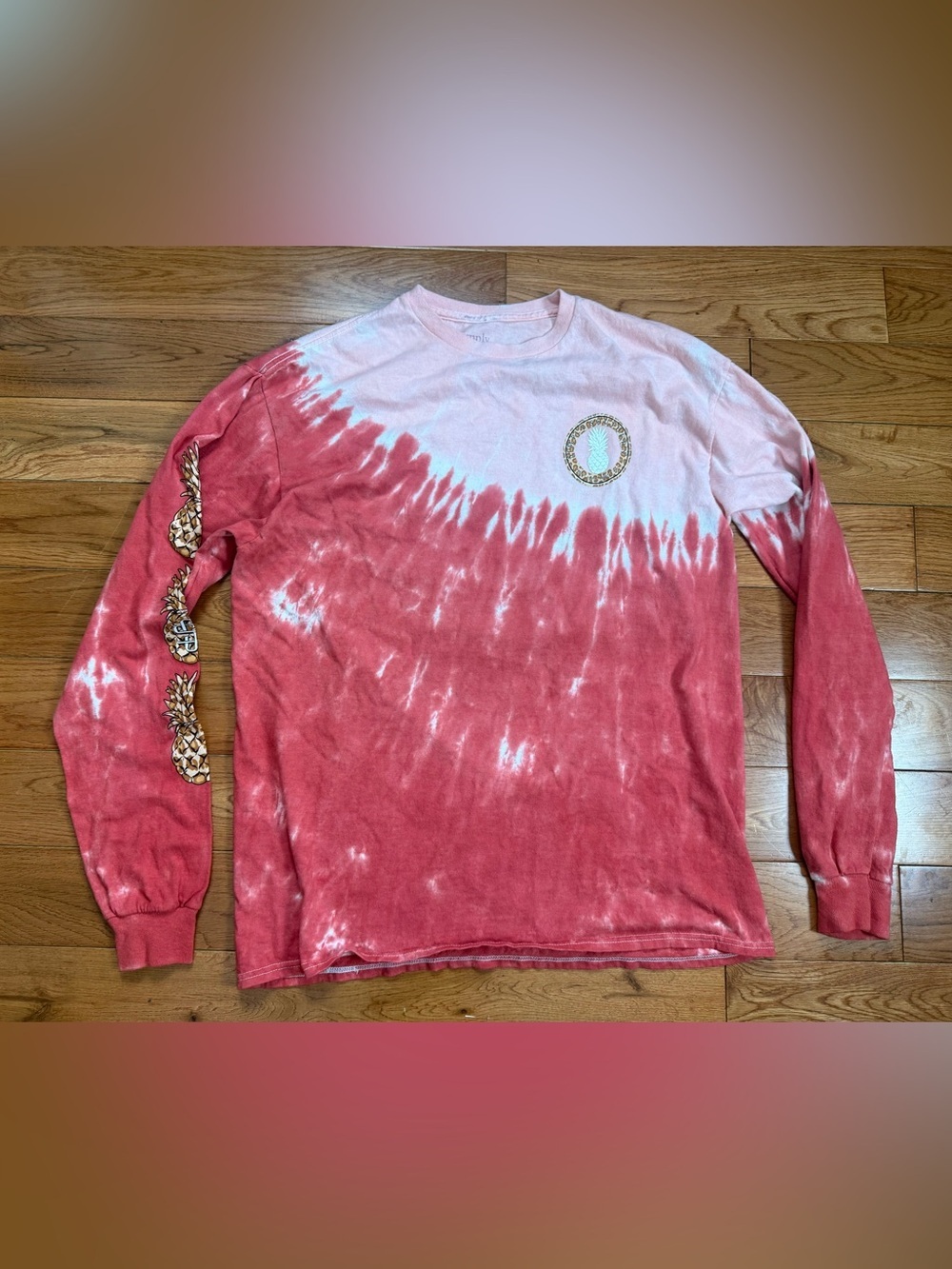 Simply Southern Pink Tie-Dye Pineapple Graphic Long Sleeve T-Shirt